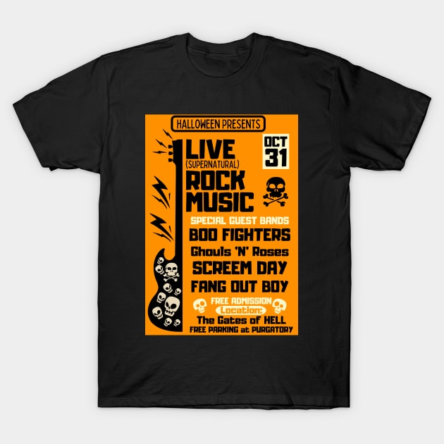 Halloween Presents Live Rock Music T-Shirt by Ashley-Bee